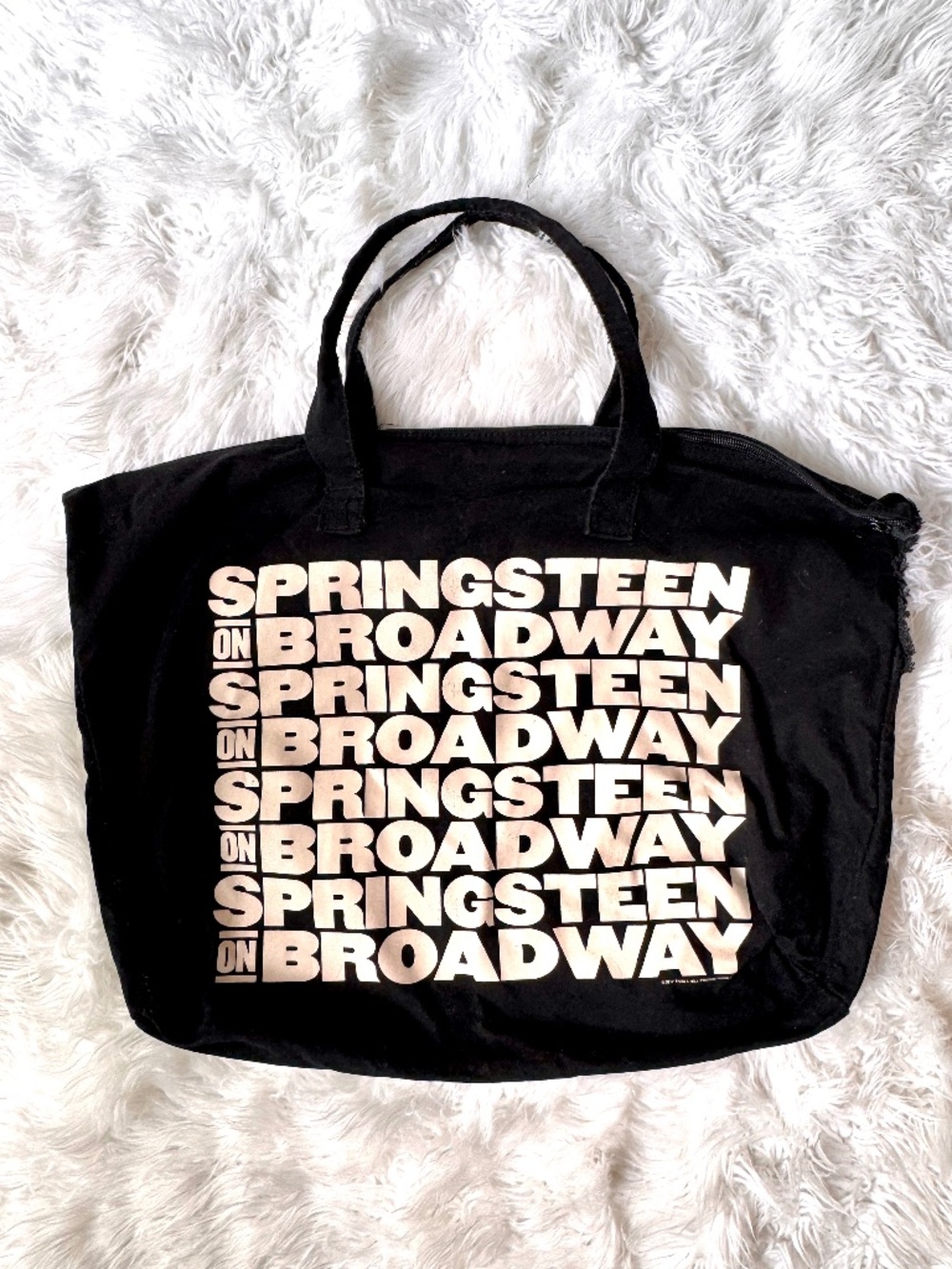 Official Springsteen on Broadway Black Canvas Zippered Tote Bag